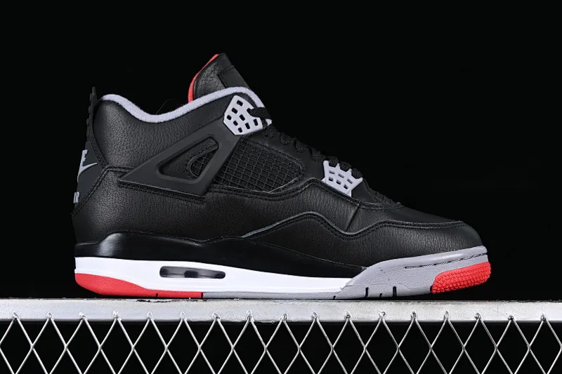 All categories Air Jordan Jordan series basketball shoes Air Jordan 4 LJR version Air Jordan 4 Retro "Bred Reimagined" AJ4 Joe 4 black red FV5029-006